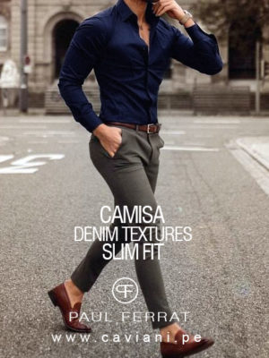 Camisa Color Entero Texture Denim Strech