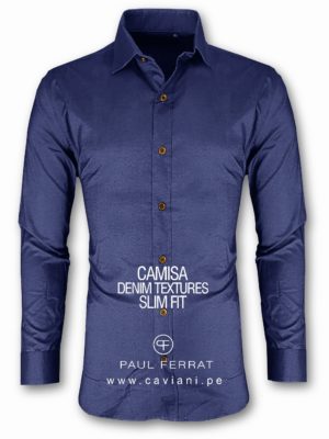 Camisa Color Entero Texture Denim Strech