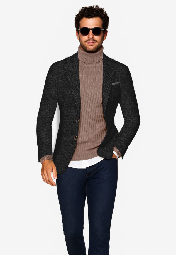 Saco tweed Lana Negro